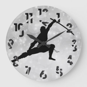 Ninja Große Wanduhr
