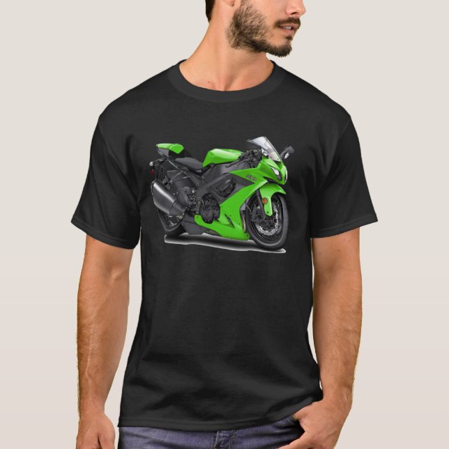 Ninja grünes Fahrrad T-Shirt (Vorderseite)