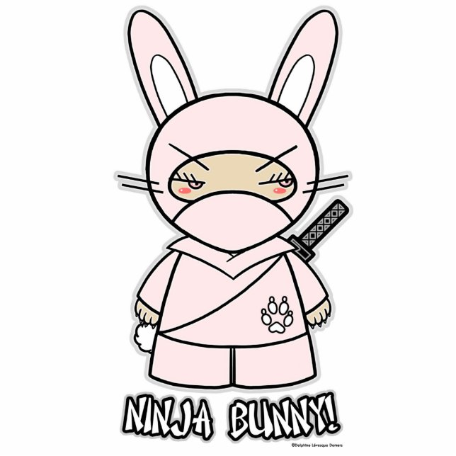 Ninja Häschen! Foto-Skulptur Freistehende Fotoskulptur (Vorne)