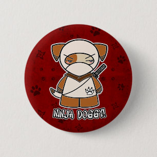 Ninja Hündchen! Im roten Knopf Button
