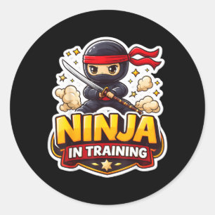 Ninja in Ausbildung Martial Arts Karate Taekwondo Runder Aufkleber