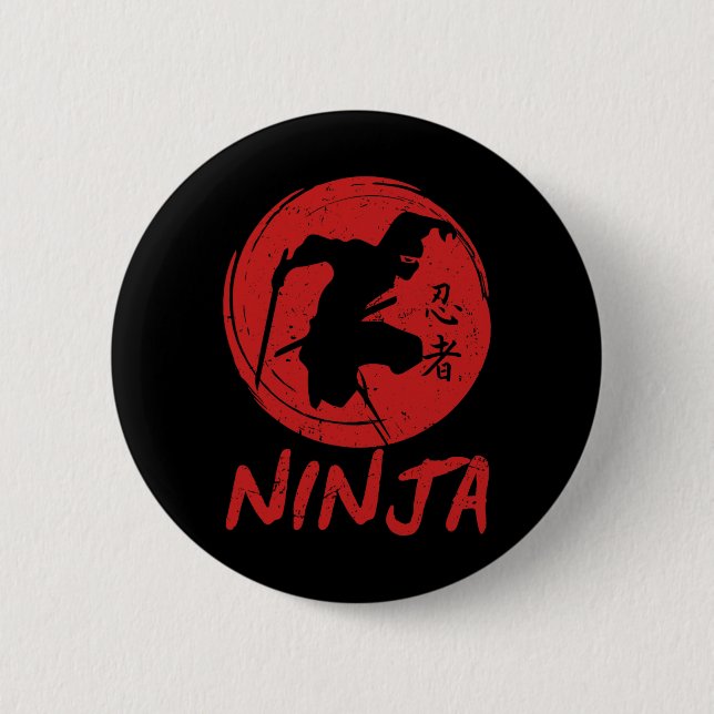 Ninja in der Ausbildung Ninja Krieger Hinderniskur Button (Vorderseite)