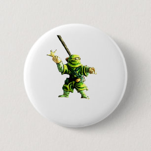 Ninja in Green Button