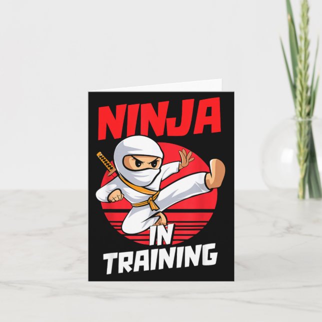 Ninja In Training Costume Party Warrior Boys Girls Karte (Vorderseite)