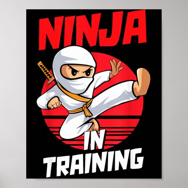 Ninja In Training Costume Party Warrior Boys Girls Poster (Vorne)