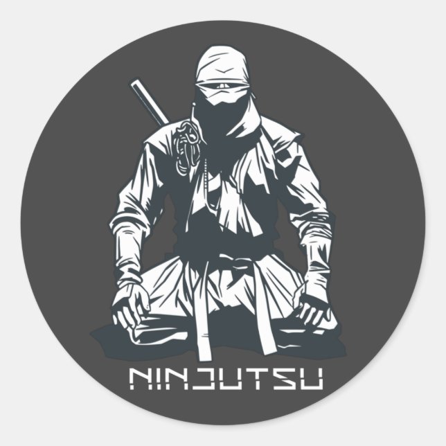 Ninja Japanese Ninjutsu Assassin Design Runder Aufkleber (Vorderseite)
