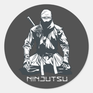 Ninja, japanisches Ninjutsu Assassassin-Design Runder Aufkleber