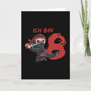 Ninja Kämpfer Ich bin 8 Jahre Karte