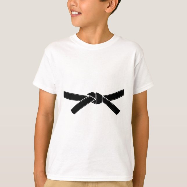 Ninja Karate Halloween Kostüm Black Belt Material T-Shirt (Vorderseite)