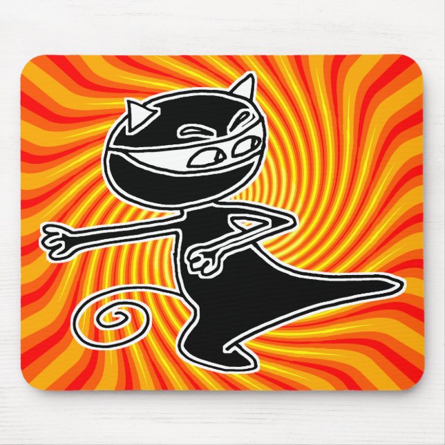 Ninja Katze Firekick Mousepad (Vorne)
