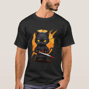 Ninja-Katze japanische Samurai-Katze T-Shirt