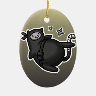 Ninja Katze Keramikornament