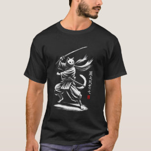 Ninja-Katze-Krieger japanischer Samurai Japan Mutt T-Shirt