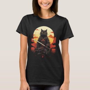 Ninja-Katze-Samurai-Schwert-Miau-Krieger T-Shirt
