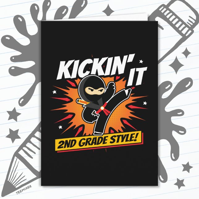 Ninja-Kick-Erster Tag in die Schule Karte (Von Creator hochgeladen)