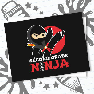 Ninja-Kick-Erster Tag in die Schule Postkarte
