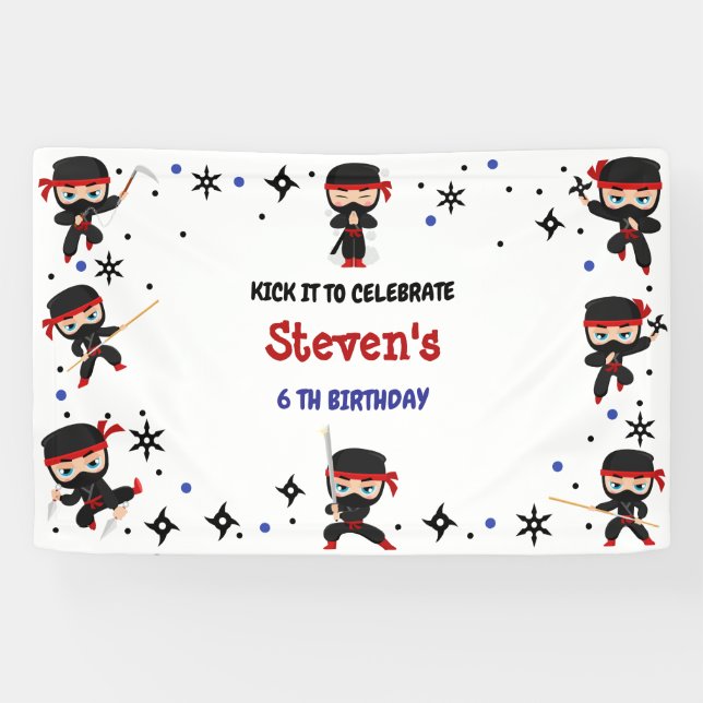 Ninja-Kindergeburtstag Banner (Horizontal)