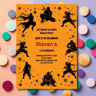Ninja-Kindergeburtstag Einladung