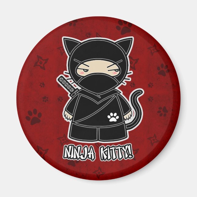 Ninja Kitty! In Red Magnet (Vorne)