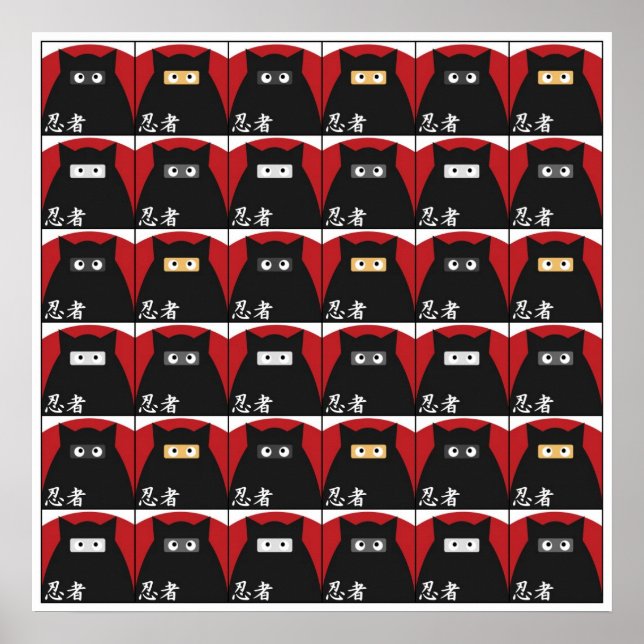 Ninja Kitty Print Large Poster (Vorne)