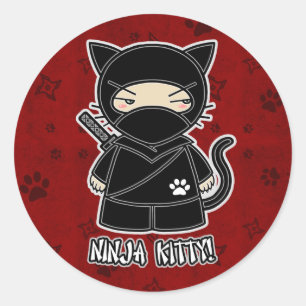 Ninja Kitty! Rote Aufkleber