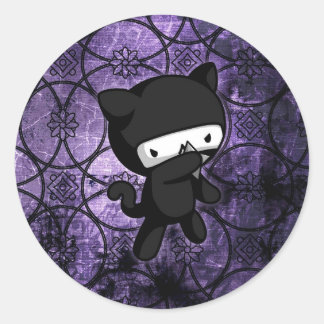 Ninja Kitty Runder Aufkleber