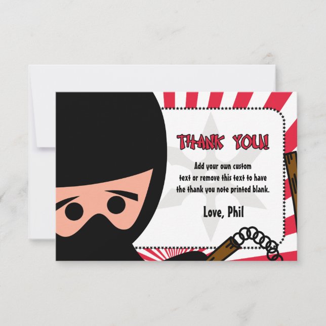 Ninja Krieger danken Ihnen Karten (Vorderseite)