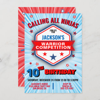 Ninja Krieger Geburtstagsfeier Einladung