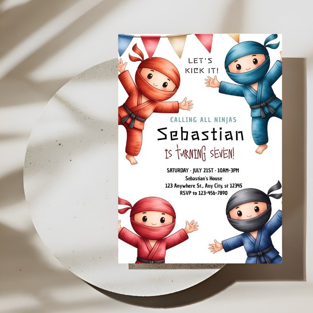 Ninja-Krieger Karate-Geburtstag Einladung (Von Creator hochgeladen)