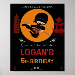 Ninja Krieger willkommen Party-Zeichen Ninja Poste Poster