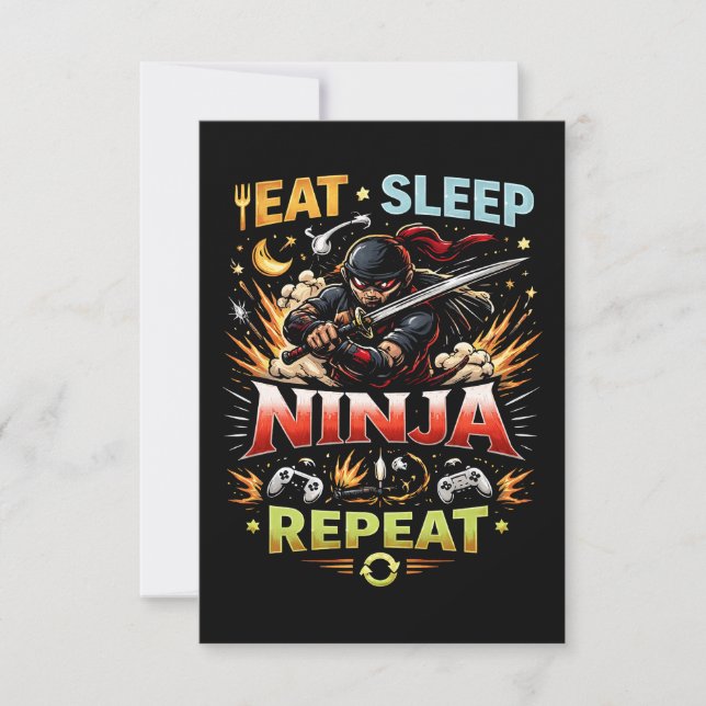 Ninja Lebensschleife Dankeskarte (Vorderseite)