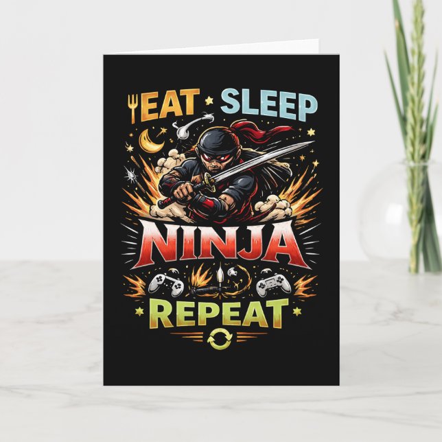 Ninja-Lebensschleife Feiertagskarte (Vorderseite)