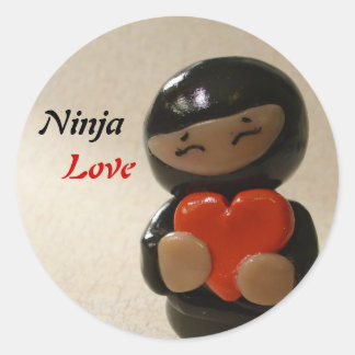 Ninja Liebe Runder Aufkleber