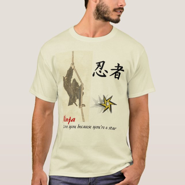 Ninja Liebe Sie, weil Sie ein Stern sind T-Shirt (Vorderseite)