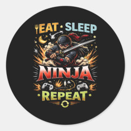 Ninja Life Loop Runder Aufkleber