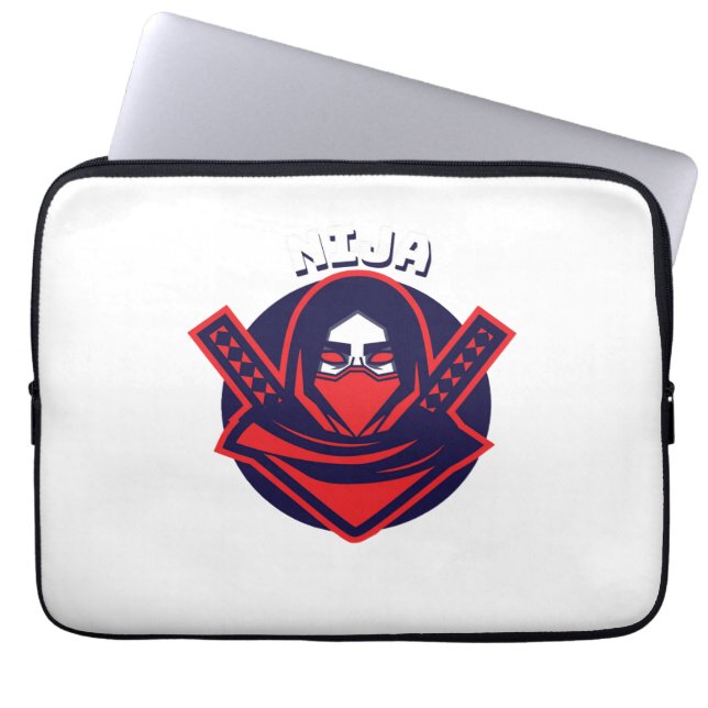 Ninja-Logo – Fettem Krieger-Emblem Laptopschutzhülle (Vorderseite)