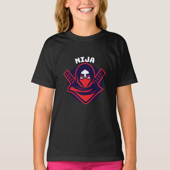 Ninja-Logo – Fettem Krieger-Emblem T-Shirt (Vorderseite)