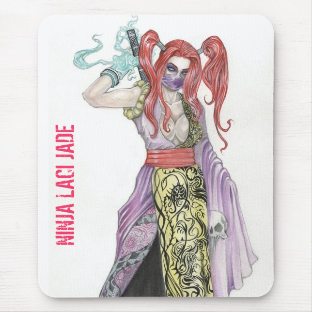 Ninja Mädchen Laci Jade Mousepad (Vorne)