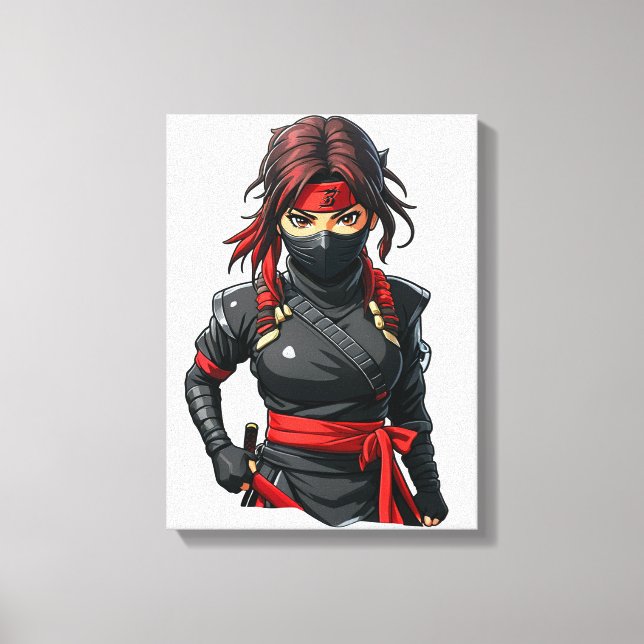 Ninja-Mädchen Leinwanddruck (Vorderseite)
