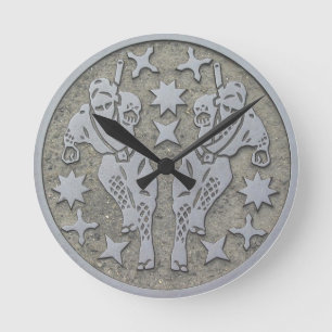 Ninja Manhole Runde Wanduhr