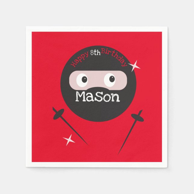 Ninja Martial Arts Karate Boys Birthday Serviette (Vorderseite)