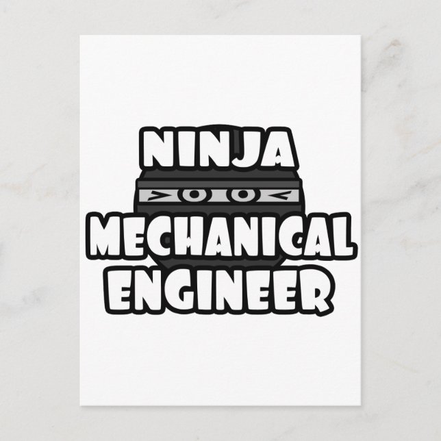 Ninja Mechanischer Ingenieur Postkarte (Vorderseite)