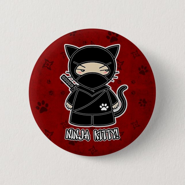 Ninja Miezekatze! Im roten Knopf Button (Vorderseite)