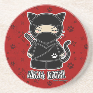Ninja Miezekatze! Ninjadorables Rot-Untersetzer Sandstein Untersetzer
