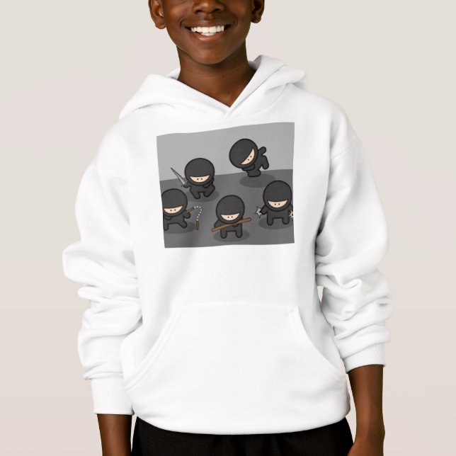 Ninja mit Kapuze Sweatshirt (Jugend) (Vorderseite)
