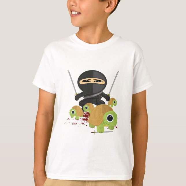 Ninja mit Schildkröten T-Shirt (Vorderseite)