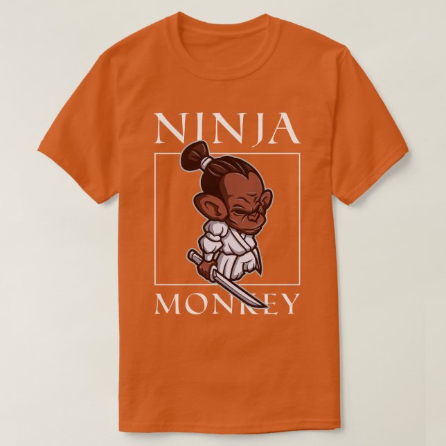 Ninja Monkey Funny Ninja Warrior Shinobi T-Shirt (Design vorne)