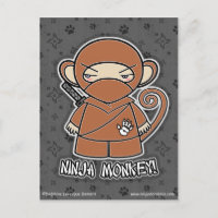 Ninja Monkey! Postkarte