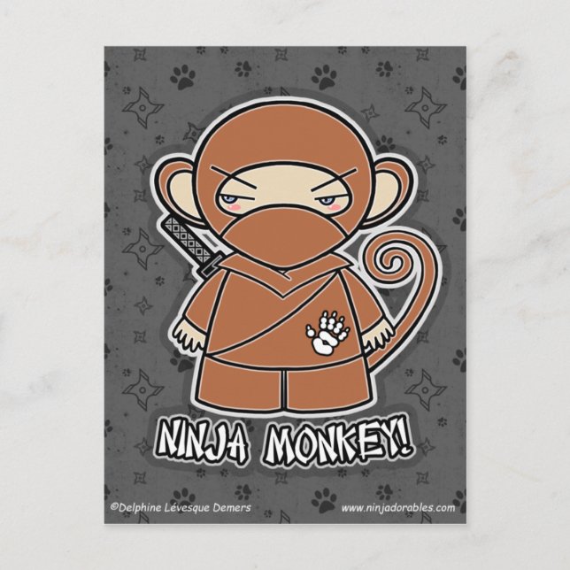 Ninja Monkey! Postkarte (Vorderseite)