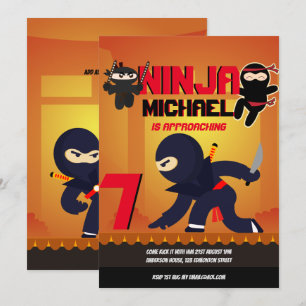 NINJA MOVIE STAR WARRIOR Boys Girls Cartoon Party Einladung